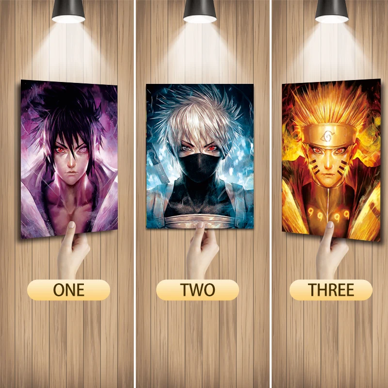 

NARUTO 3D Wall Poster Naruto/Uchiha Sasuke/Hatake Kakashi Anime Painting 3D Printing Home Decor Wall Sticker Birthday Gifts Toy