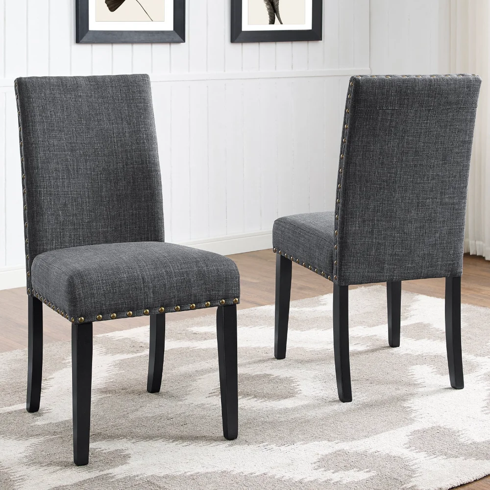 

Roundhill Furniture Biony Dining Chair, Set of 2, Gray