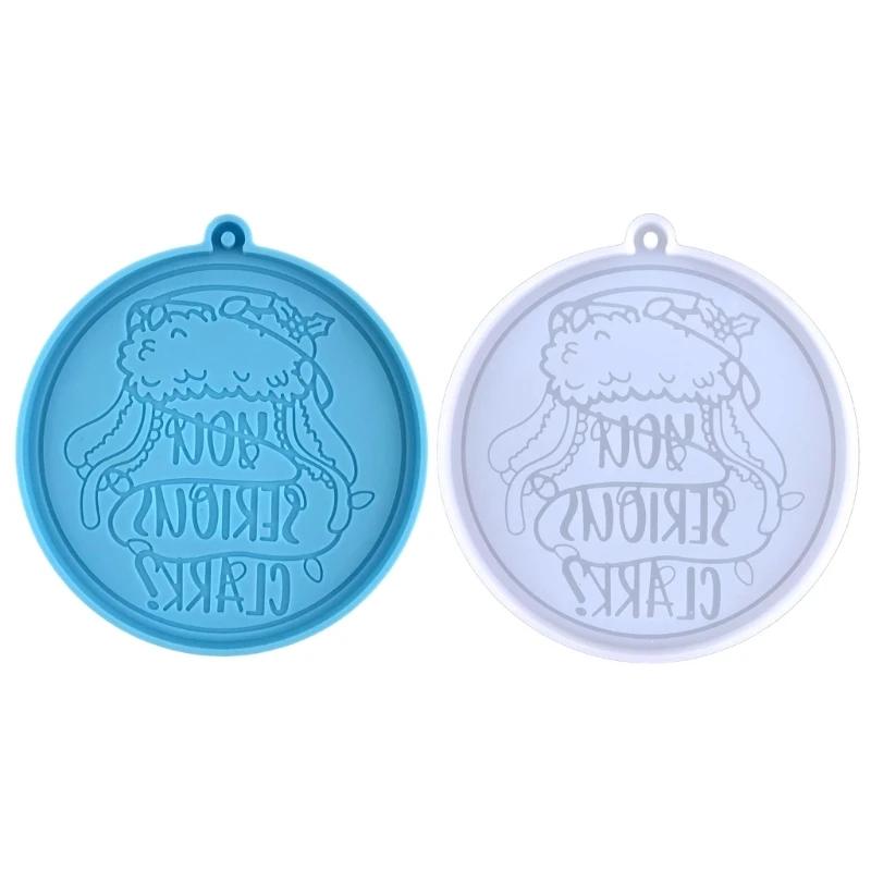 

HXBA Рождественский круглый брелок силиконовая форма с отверстием Подвеска фотография