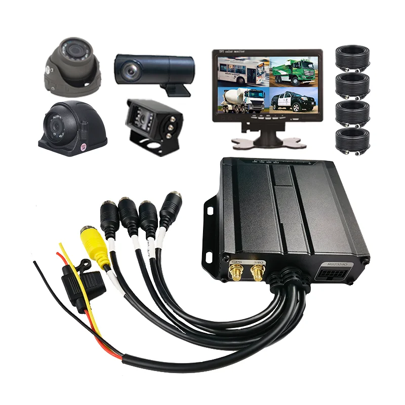 Онлайн монитор 4g Mdvr Kit 4-канальный 1080p 4g Gps Ahd камера для грузовика Mdvr 4ch