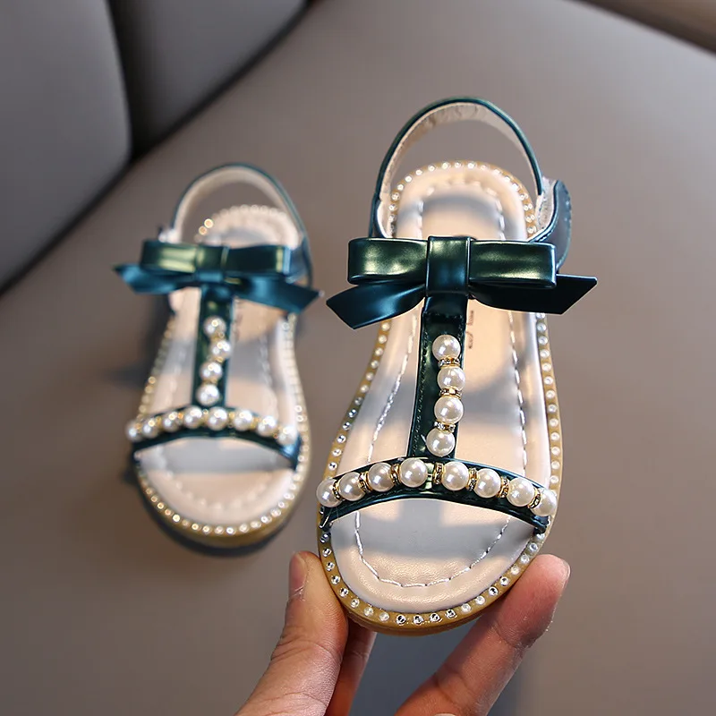 

Girls Sandals Beading Sweet Kids Summer Sandals Princess Fashion Cute Soft Children's Beach Shoes