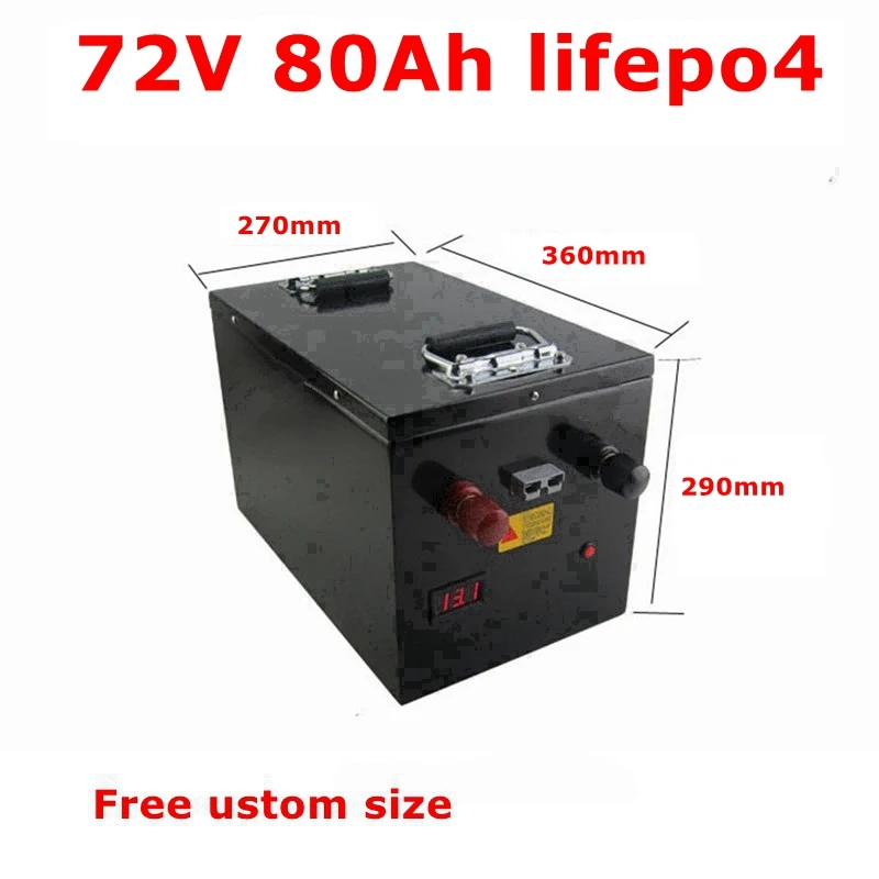 

BLN lithium 72V 80Ah lifepo4 batteria 100A BMS deep cycle per 5500W 7000w 3500w bike scooter moto moto + caricatore 10A