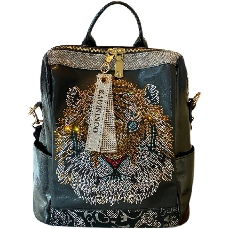 

Вместительный рюкзак для женщин, школьные ранцы из натуральной кожи с животным принтом для девочек, дорожные сумки