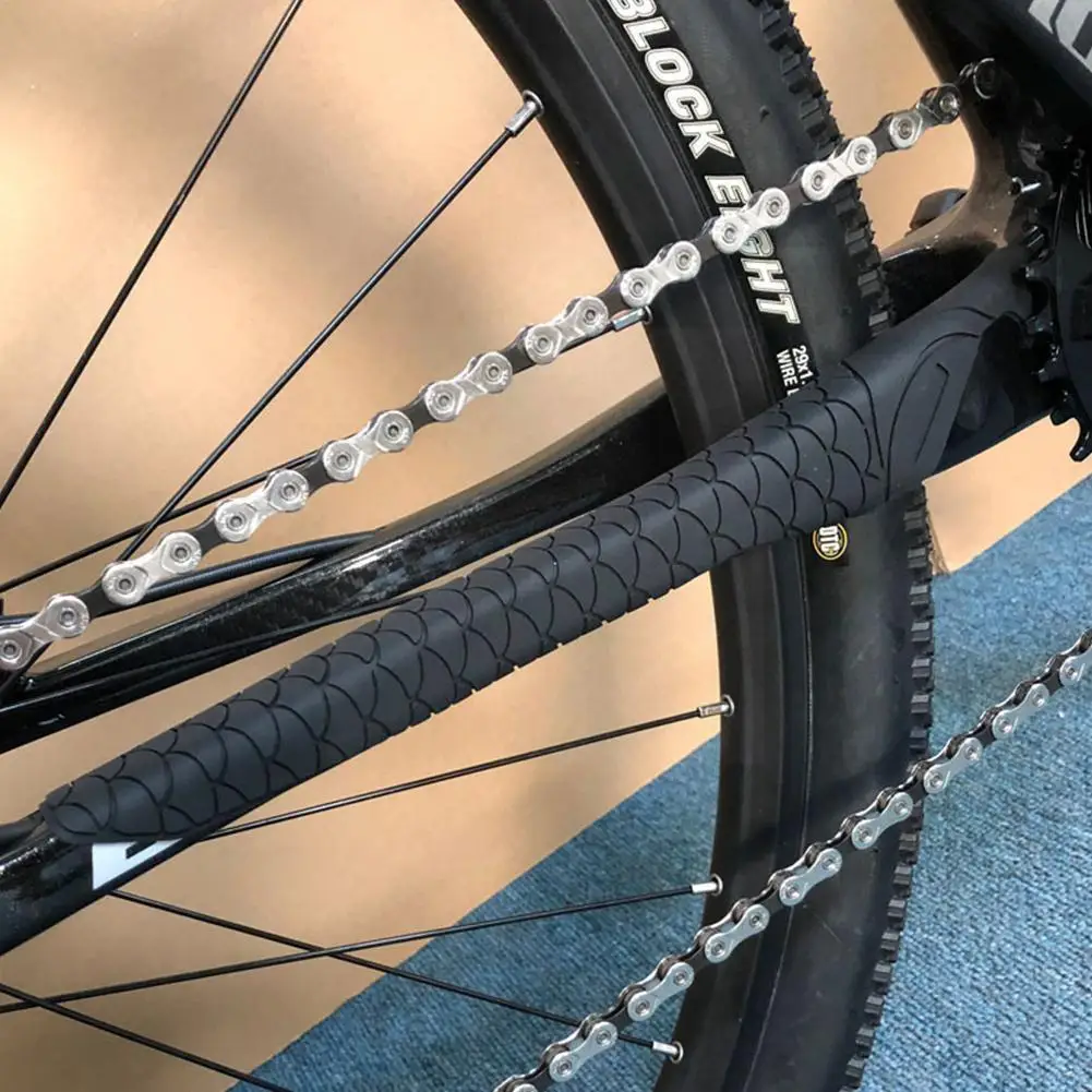

Bicycle Chain Stickers Frame Protective Bike Film Bike Film Road Mountain Silicone Anti-hanging Stick G2w9