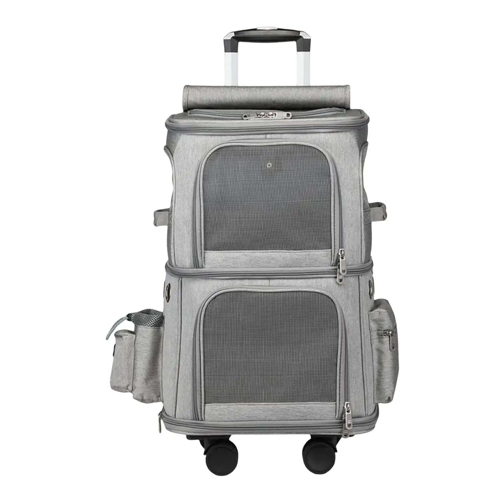 

Double Pet Carrier Cat Rolling Carrier Portable with Removable Wheels Breathable Large for Outdoor Taking A Walk Travel Cats