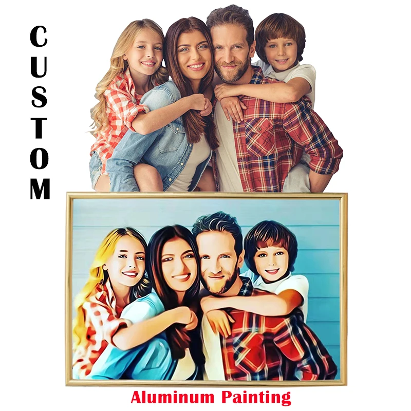 

Photo Custom Aluminium Painting Waterproof cartoon painting Oil Paint On Metal DIY Creative gifts custom your photo on Aluminum
