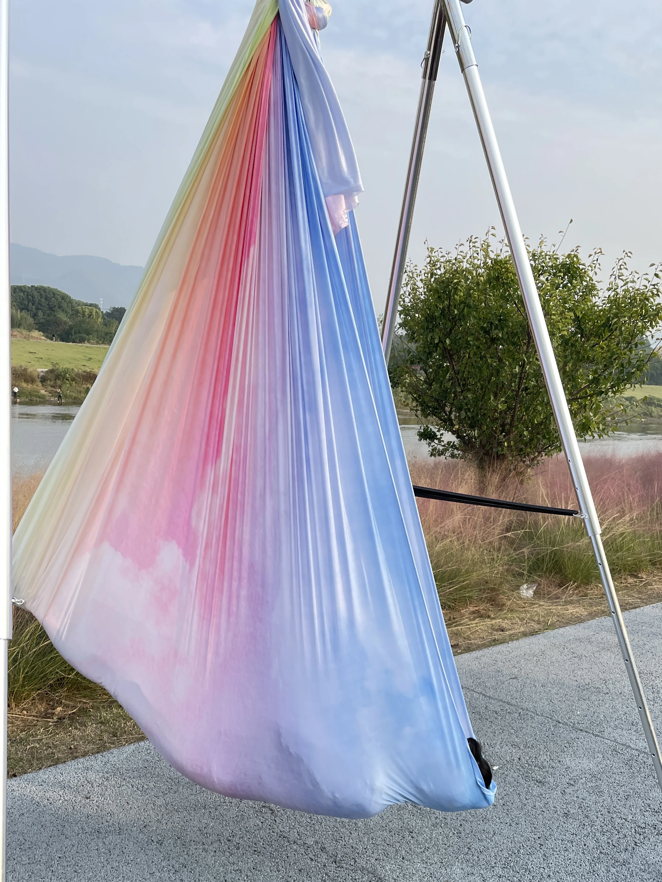 4-метровая красочная ткань для воздушного гамака йоги: удобная прочная