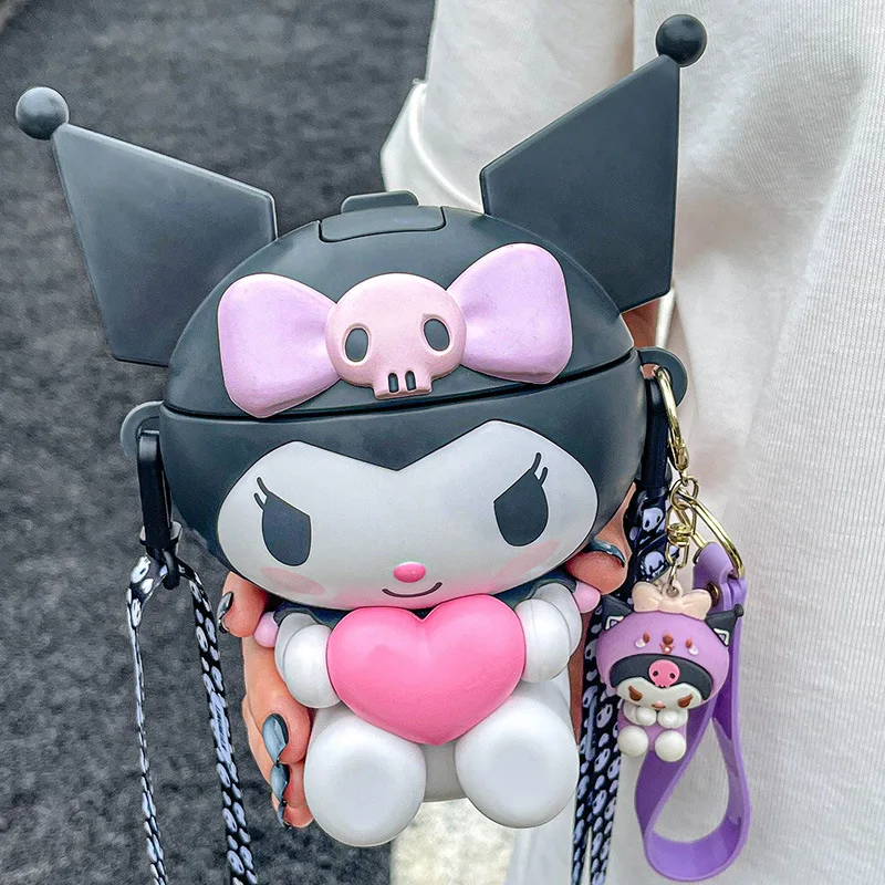 

Sanrio Kuromi Water Cup 650ml Cartoon Popcorn Bucket Anime Kawaii Plastic Portable Kettle Kids Student Gifts