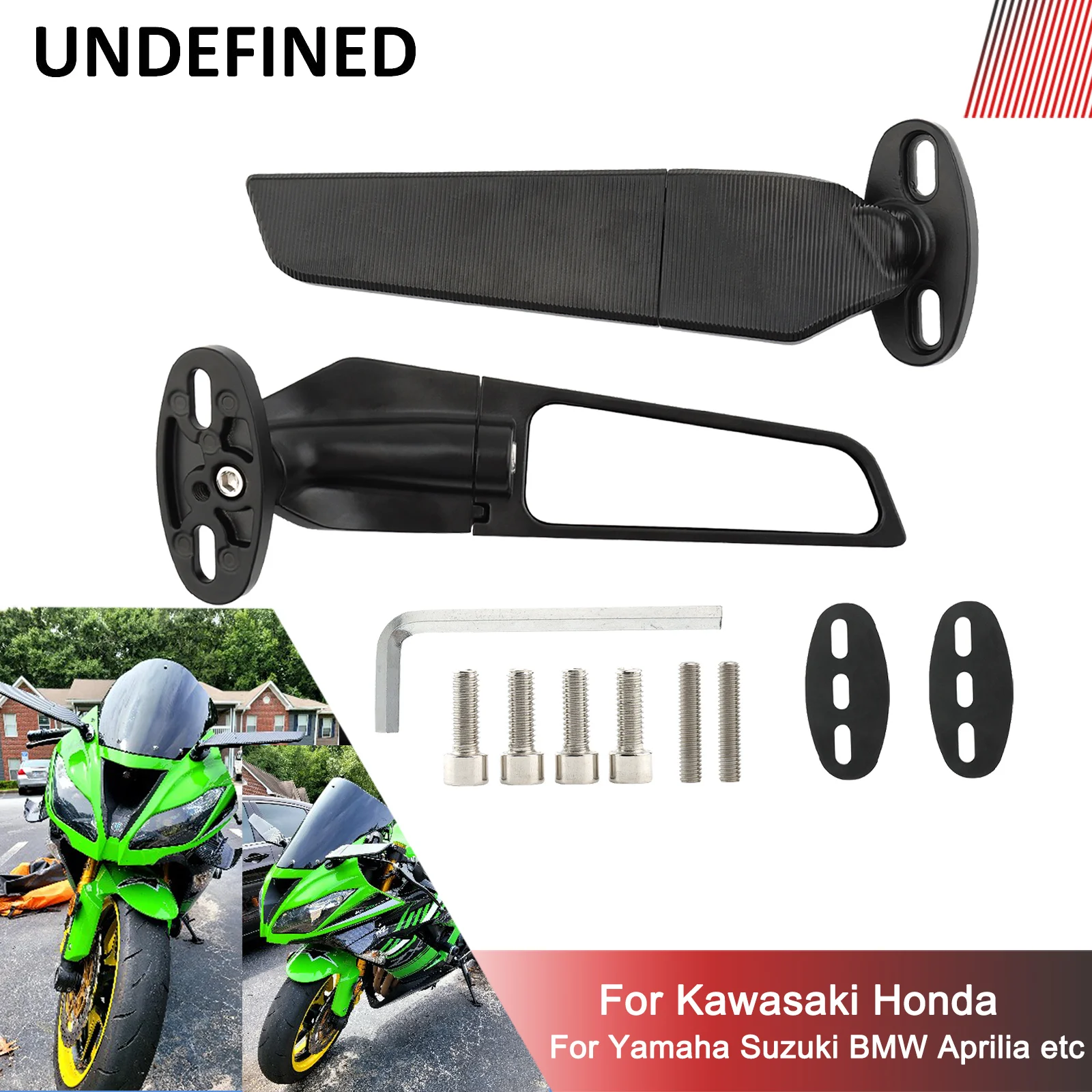 

Motorcycle Rearview Mirrors Wind Wing Adjustable Side Mirror for Kawasaki ZX6R ZX10R ZX12R Ninja 250 300 400 H2 H4 For Honda CBR