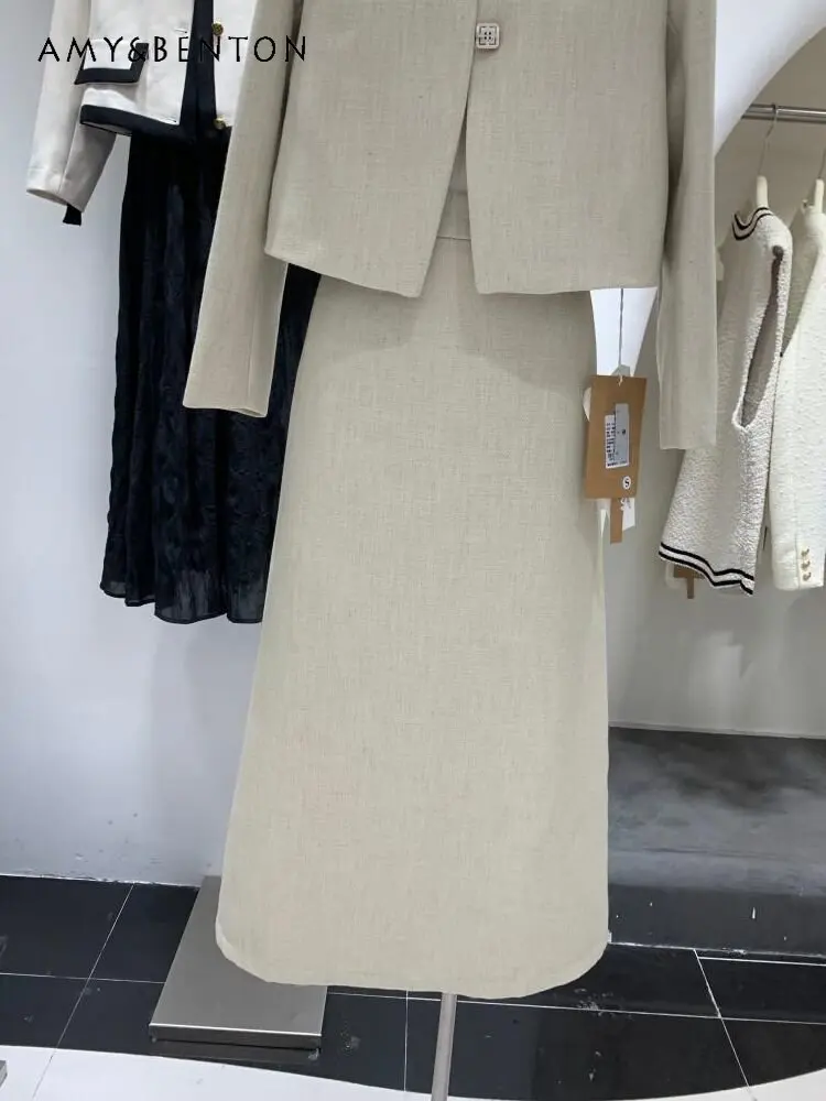 Костюм пальто и юбка костюм для женщин весна осень новый кардиган топ с высокой