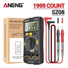 Цифровой мультиметр ANENG SZ08, профессиональный вольтметр с ультратонким хранилищем, автоматический вольтметр, 220 В переменногопостоянного тока, тестеры сопротивления