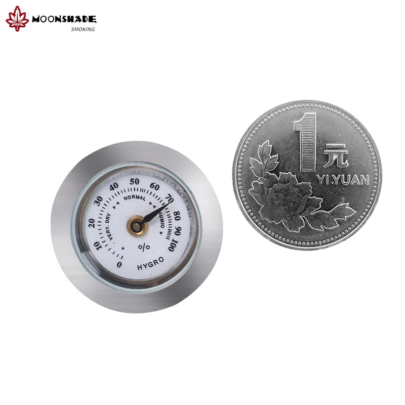 

MOONSHADE New Best Boutique 28mm Mini High Precision Cigar Hygrometer For Humidor Wine Box Storage Room Smoking Accessories