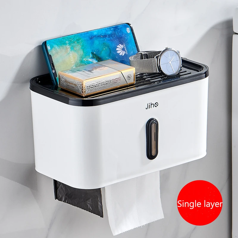 

Bathroom AccessoriesSimple Double Layer Toilet Paper Holder Waterproof Multifunction Holder for Paper Towels Convenient Durable