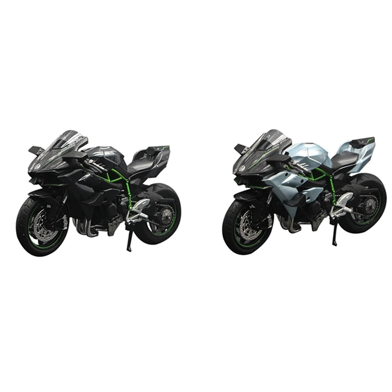 

-1:12 H2 R Motorcycle Diecast Alloy Model Toy Black Ninja H2R Motorbike Detachable Collection
