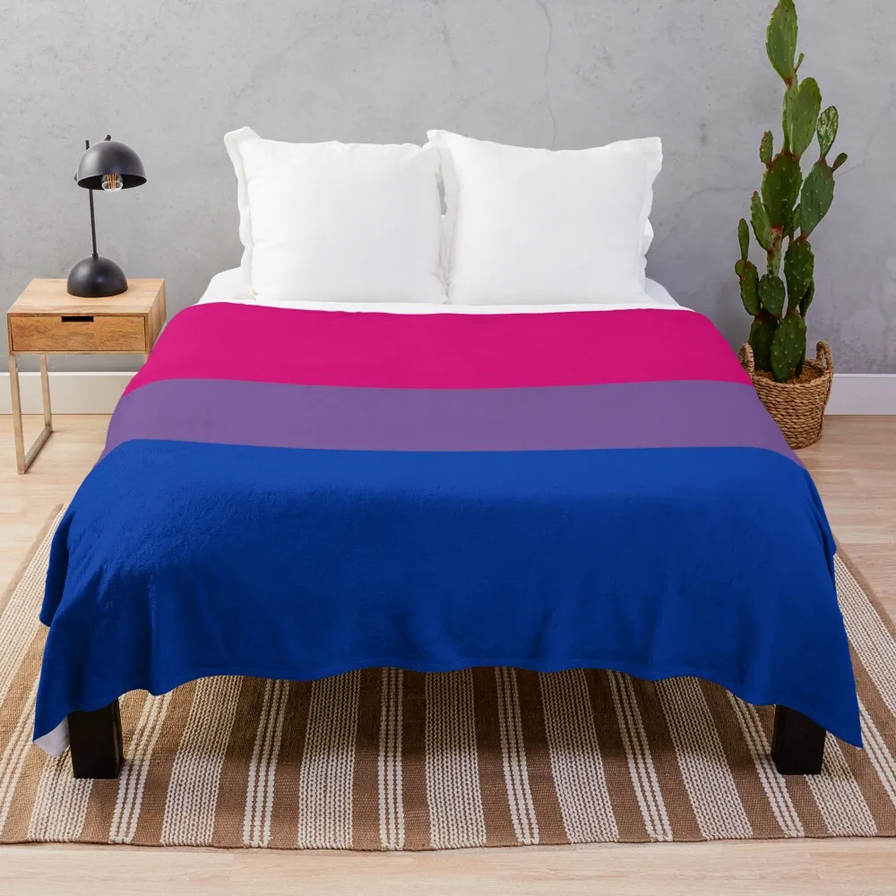 

Bisexual Pride Flag - Bi Pride Throw Blanket crochet blankets comfort recieving blankets custom blankets Fleece