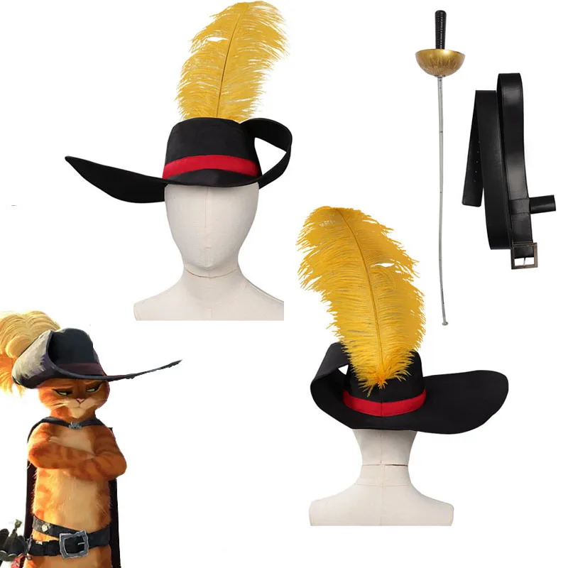 Кепка с перьями для косплея пуш в ботинках последнее пожелание аксессуары