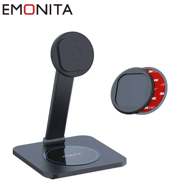 EMONITA Universal Foldable Desktop Stand Holder Metal Base 180° Rotation Adjustable Holder For All Models Tablet Bracket Stand