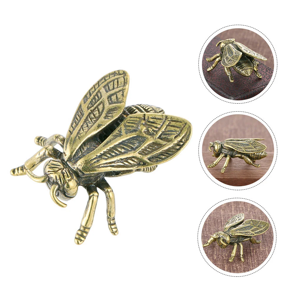 

Insects Vintage Brass Figurine Insect Sculpture Statue Toysfigurines Fake Animal Gift Wall Mini Kids Beetle Prank Dragonfly