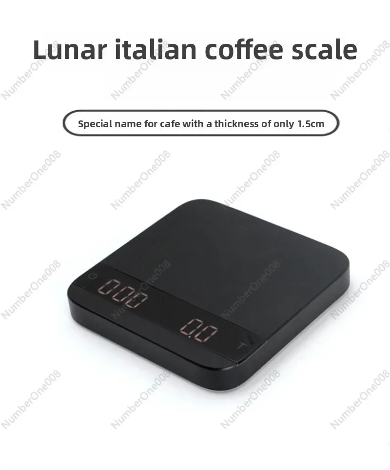 Фото Электронные весы Mischief Lunar Coffee: ультратонкие, интеллектуальные, с автоматическим сбросом и таймером, металлические, для точного взвешивания №1