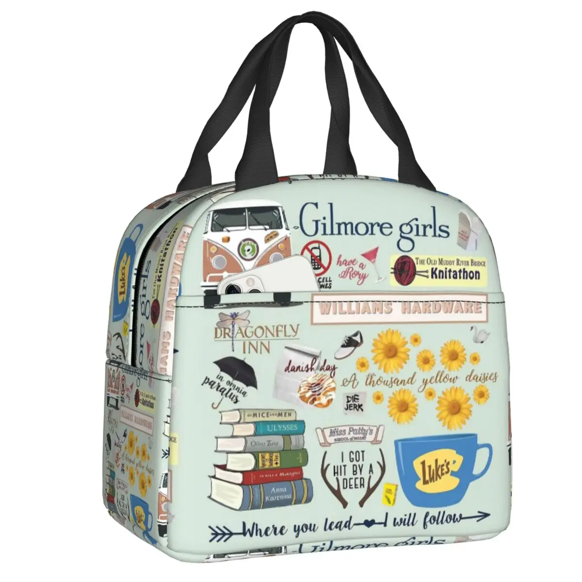 

Gilmore Girls Lunch Bag for Women Children Portable Thermal Cooler Insulated Lunch Box Work School Picnic Food Container Bags