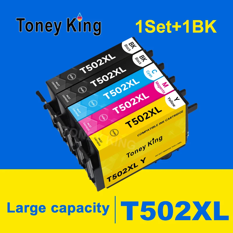 

Совместимый чернильный картридж Toney king 5PK T502 для EPSON T502 XL 502XL expressions Premium XP5100 XP5105