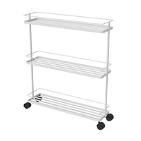 kitchen crevice shelf floor to ceiling multi layer narrow gap trolley vegetable and fruit supplies refrigerator side rack