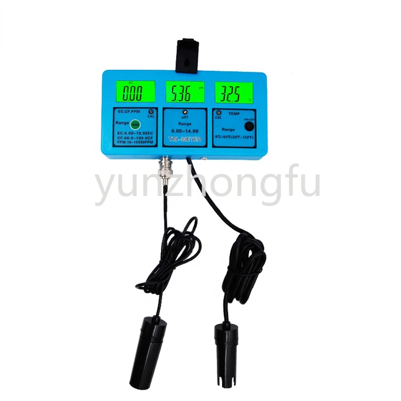 

PH-117 Multi-parameter Water Quality Monitor Online Aquarium Acidometer 5 in 1 EC CF TDS Temperature pH Meter with LCD Backlight