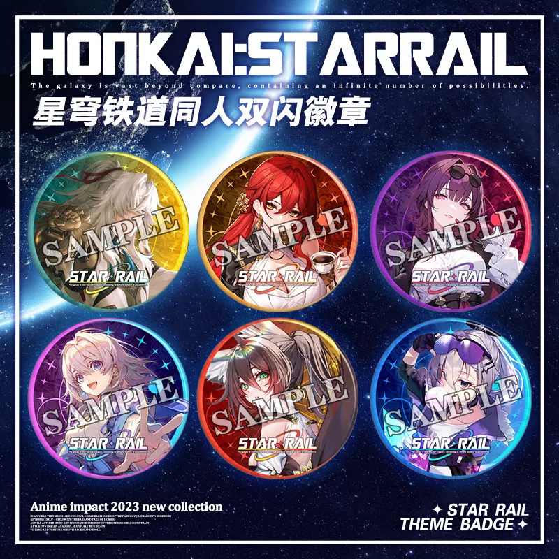 

New Anime Honkai: Star Rail Silver Wolf Cute Cartoon Figure Badge Round Brooch Pin Collection Pendant Button Souvenir Cosplay
