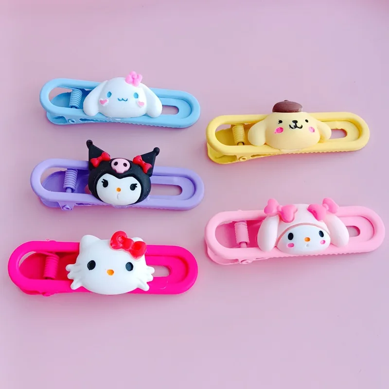 

2Pcs Kawaii Sanrio Hair Clips Kuromi Accessories Cute Cartoon Anime Teenage Heart Bangs Clip Side Top Clip Toys for Girls Gift