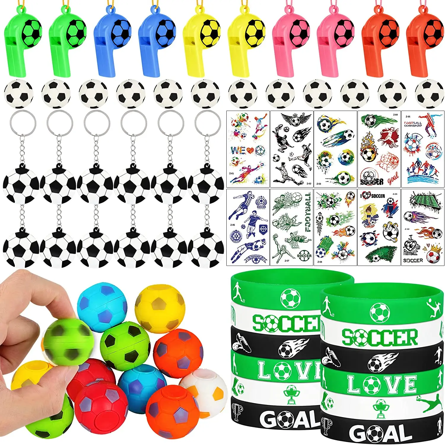 

Soccer Ball Football Theme Birthday Party Favor Gift Bags Whistle Stickers Bracelet Goodie Bag Stuffers Pinata Fillers Toys Kids