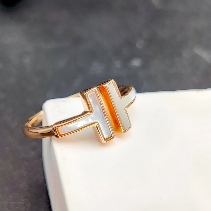 

Real 925 Sterling Silver Double T Ring for Women Classic High Quality Luxury S925 Jewelry Birthday Gift with Free Shipping