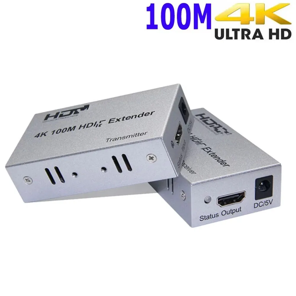 

HD 4K 100 м HDMI-совместимый удлинитель Ретранслятор удлинитель конвертер CAT 5e 6 6a Cat5e Cat6 UTP RJ45 сетевой Ethernet-Кабель