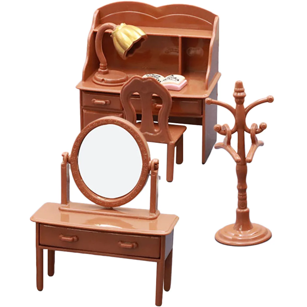 

Dollhouse Desk Kids Gift Decorations Home Tables Chairs Mini Toy Small Dresser Model Plastic Child Miniature Dolls