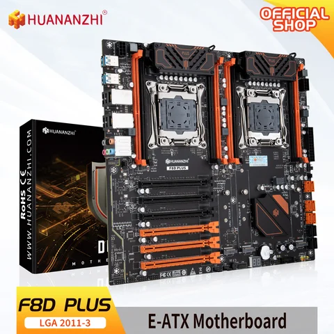 Материнская плата HUANANZHI X99 F8D PLUS LGA 2011-3 XEON X99 с поддержкой Intel Dual CPU E5 2640 2666 2670 2696 V3 V4 DDR4 RECC NVME NGFF