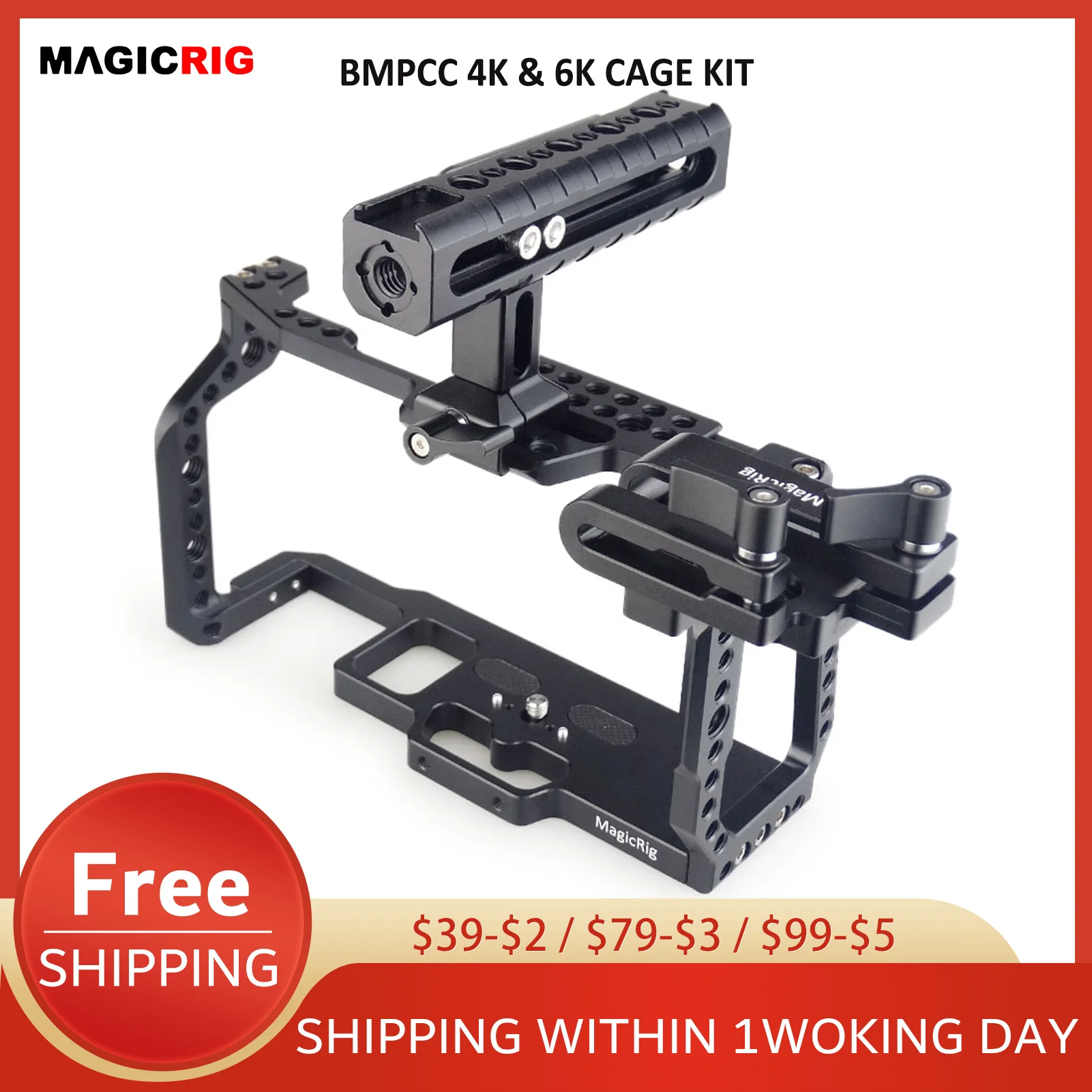 MAGICRIG BMPCC 4K 6K корпус для камеры с НАТО рельсой холодного башмака Верхняя ручка T5 SSD Крепление зажим для Blackmagic карманной кинокамеры 4K /6K