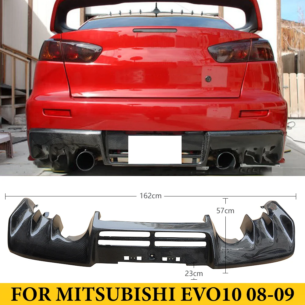 Для Mitsubishi EVO10 2008-2009 углеродное волокно задний бампер диффузор спойлер автонастройка Для Mitsubishi EVO10 2008-2009 углеродное волокно задний бампер диффузор спойлер автонастройка