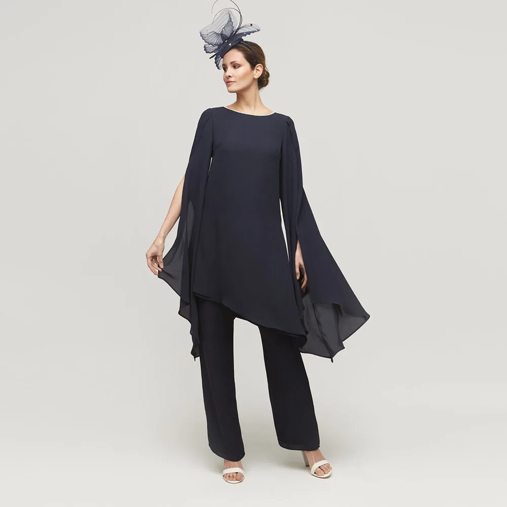 

Шифоновые элегантные свадебные платья для матери невесты с круглым вырезом и длинными рукавами длиной до щиколотки для гостей свадьбы 2022