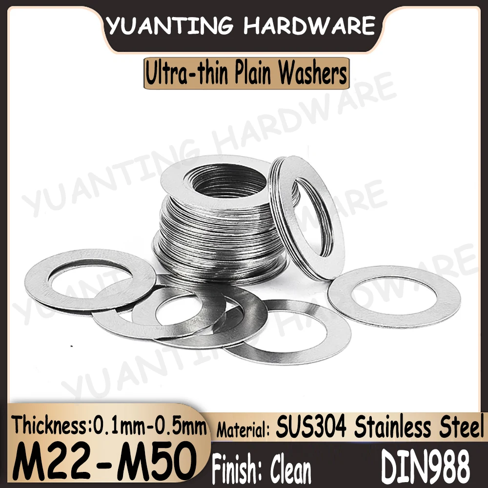 8 шт.-50 шт. M22 M25 M26 M28 M30 M35 M37 M40 M45 M48 M50 DIN988 SUS304 прокладка из нержавеющей стали, прокладка, Сверхтонкая прокладка 8 шт.-50 шт. M22 M25 M26 M28 M30 M35 M37 M40 M45 M48 M50 DIN988 SUS304 прокладка из нержавеющей стали, прокладка, Сверхтонкая прокладка
