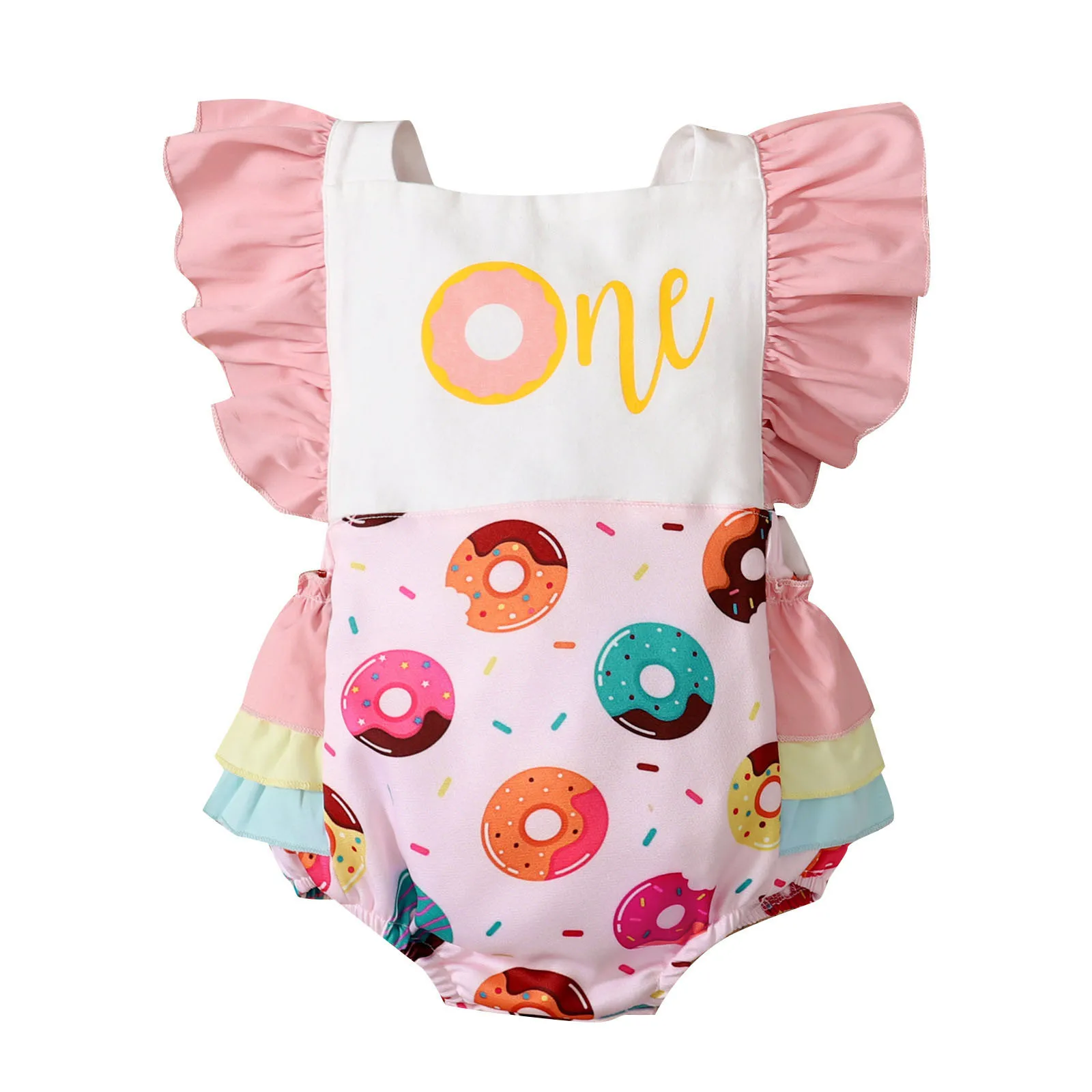 

Комбинезон с оборками для новорожденных, без рукавов, 5 лет