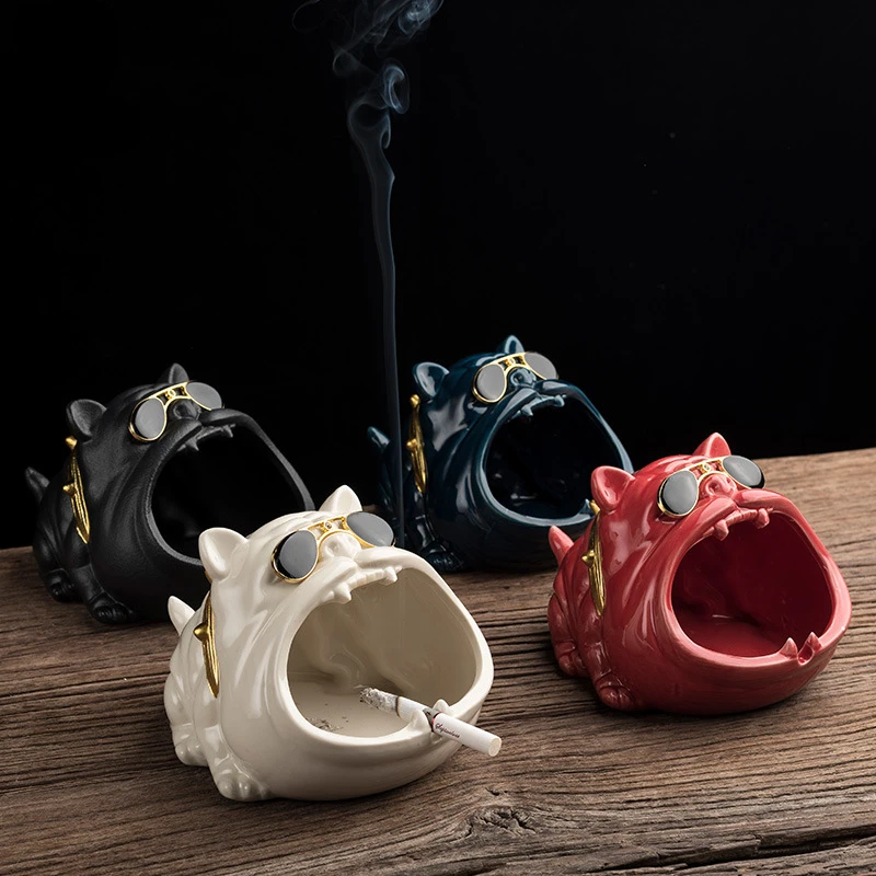 

Cartoon Dog Ashtray Cute Creative Ceramic Large Personality Small Change Key Storage Tray Home Decor Gift for Boyfriend Ashtray