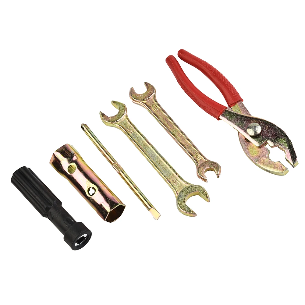 

Universal 5Pcs Motorcycle Tool Kit Pliers Wrench Spark Plug Remover With Storage Pocket Car Styling Accessories