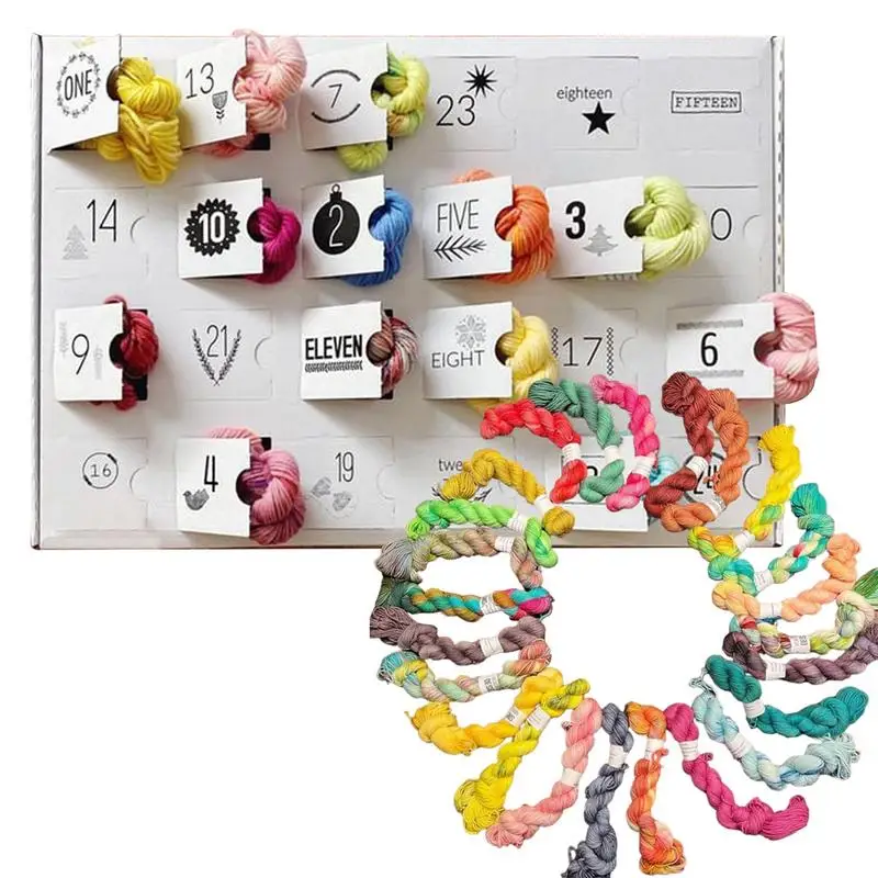 Рождественский адвент-календарь на 24 дня шерстяной календарь обратного отсчета