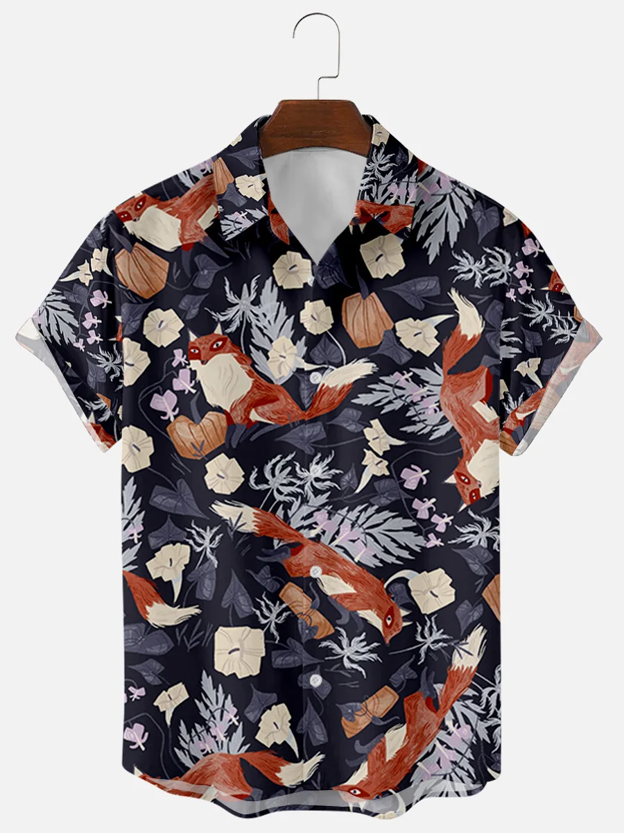 Men's shirts  Hawaiian Men's Mermaid Shirt Skull Printing High Quality Single Button Shirts Beach Fashion Trend Shirts for Men