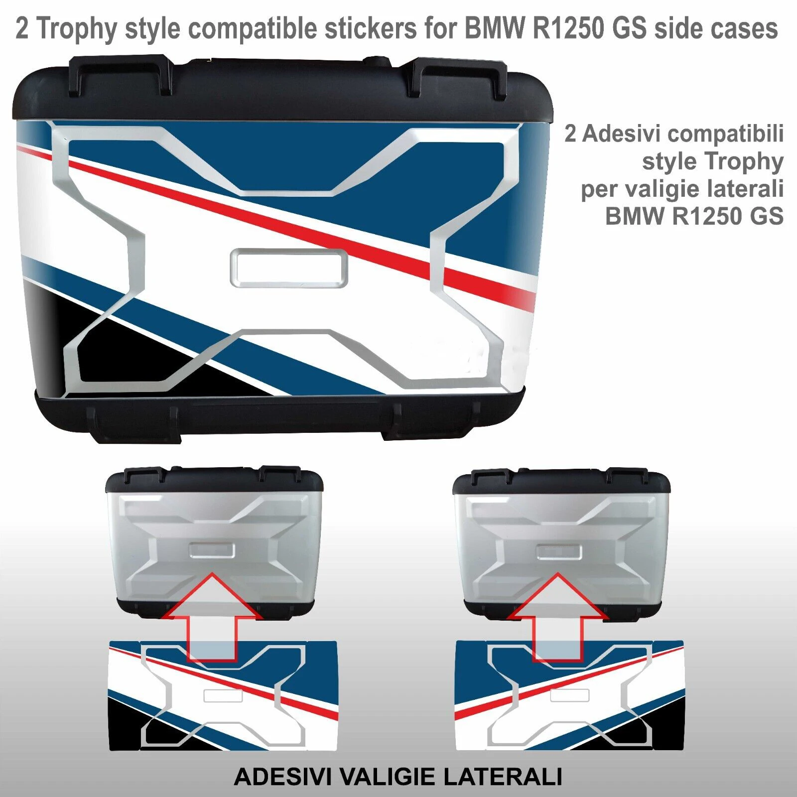 

2 PCS Motorcycle Suitcase Stickers Waterproof Decals FOR BMW R1250 TROPHY Graphics R 1250GS K50 gs 2022 - 2023