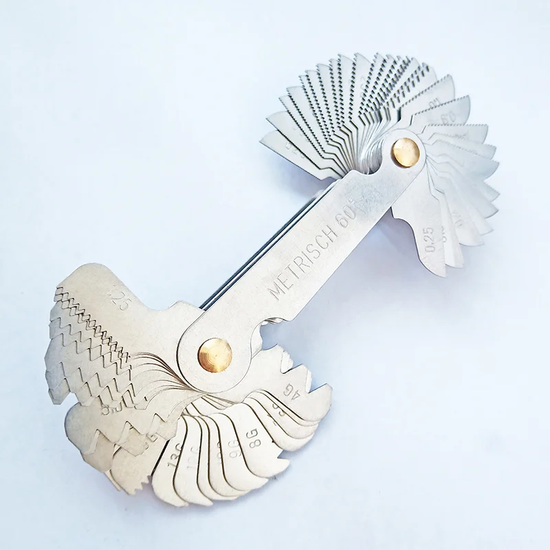 

55/60 Degree Metric Inch Thread Plug Gauge Gear Tooth Screw Pitch Gauges Measuring Carbon Steel Center Measurement Lathe Combina