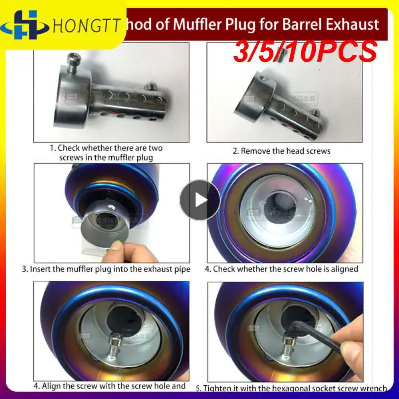 

3/5/10PCS Various Caliber Length Durable Motorcycle Exhaust Muffler Universal Sound-reducing Nozzle Back Pressure Core