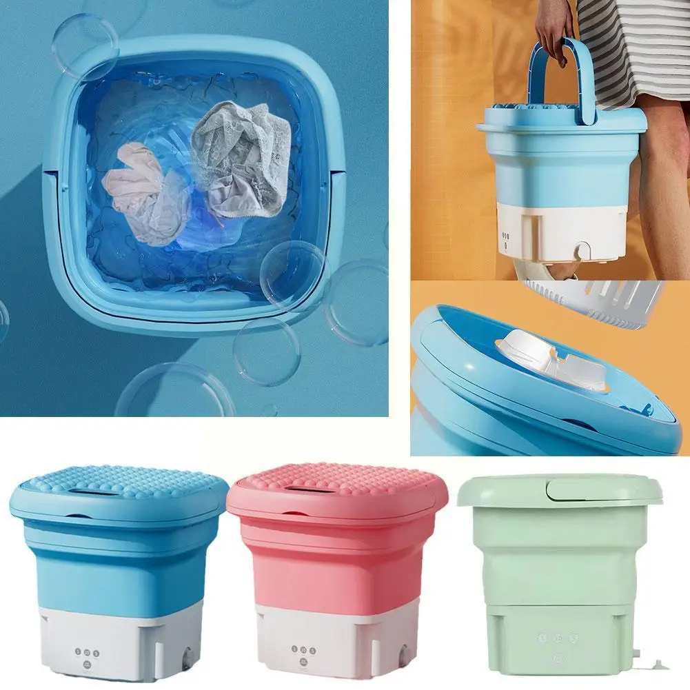 

Mini Washing Machine For Clothes With Bucket Washing For Socks Underwear Portable Folding Washing Machine With Drying Centr J6o9