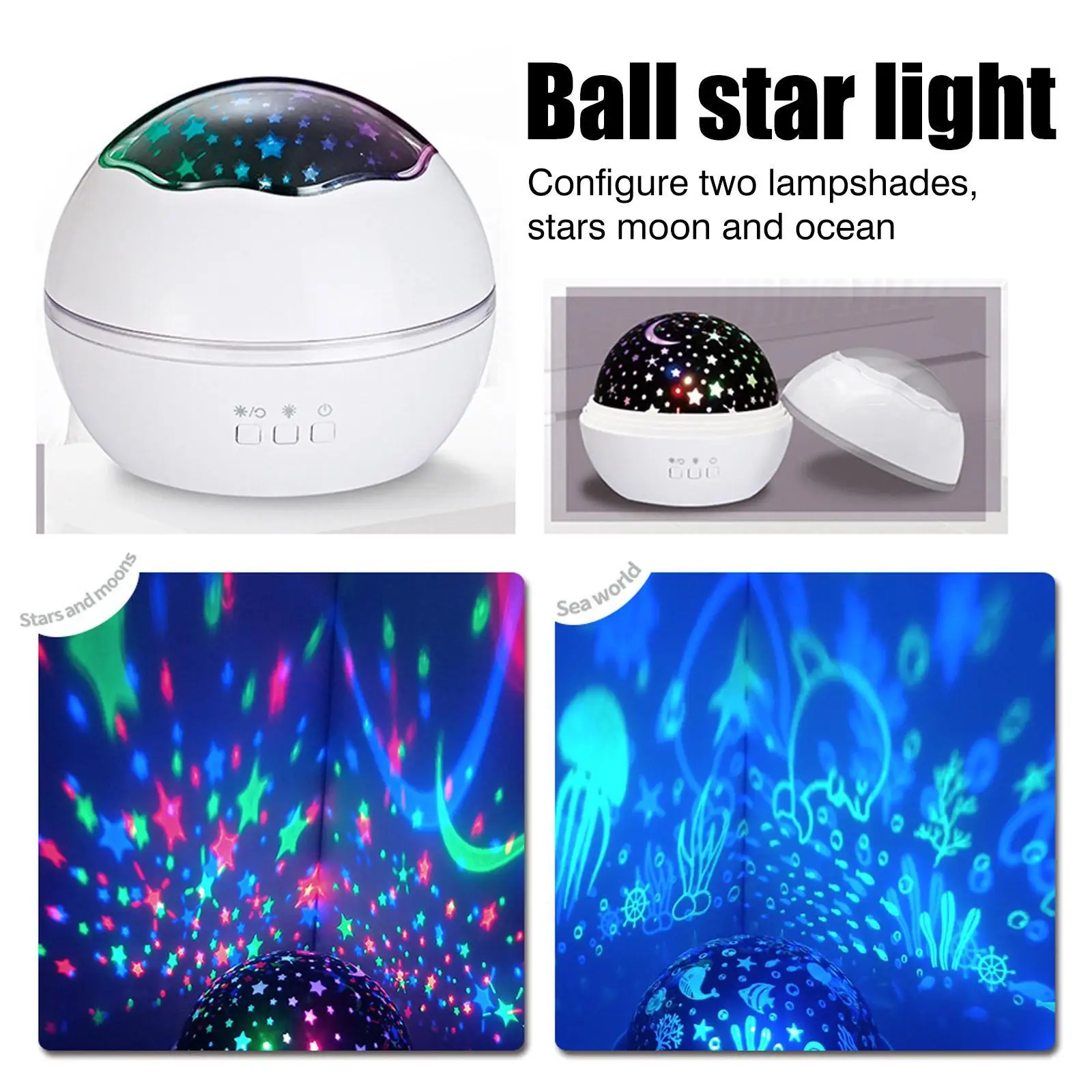 

LED Star Galaxy Projector Starry Sky And Sea Night Light Built-in Bluetooth-Speaker For Home Bedroom Decoration Kids