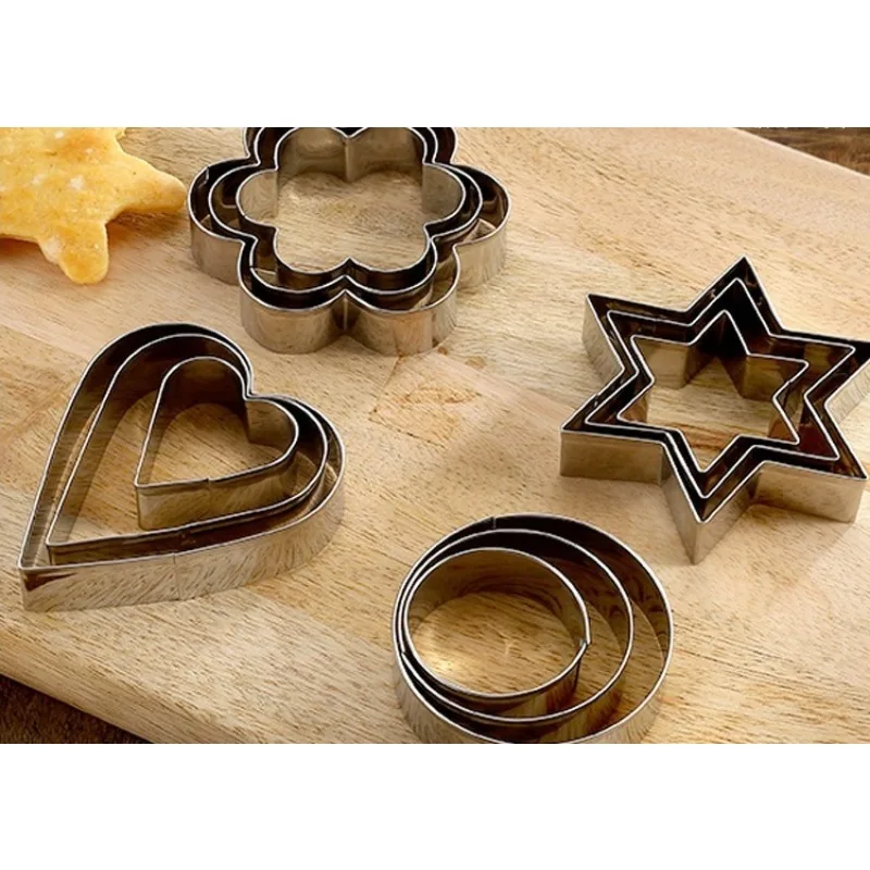 

Baking Tools Biscuit Molds Mousse Rings Stainless Steel Star Flower Centers Circular Combination Sets Diy Creative Cake Molds
