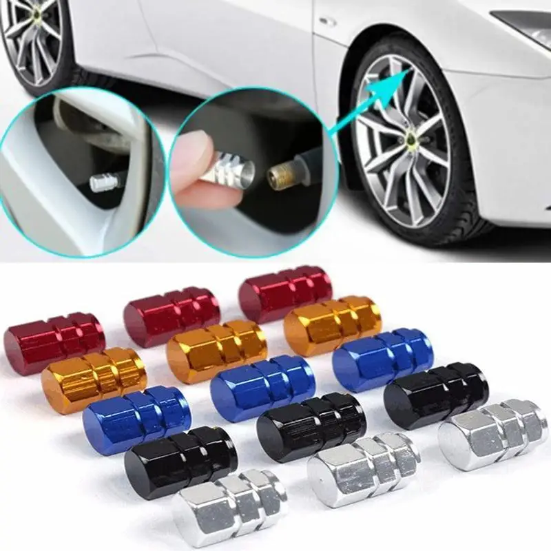 

4Pcs Colorful Aluminum Alloy Car Wheel Tire Valve Caps Tyre Rim Stem Anti-Dust Water-proof Valve Covers For Motorcycle Bike